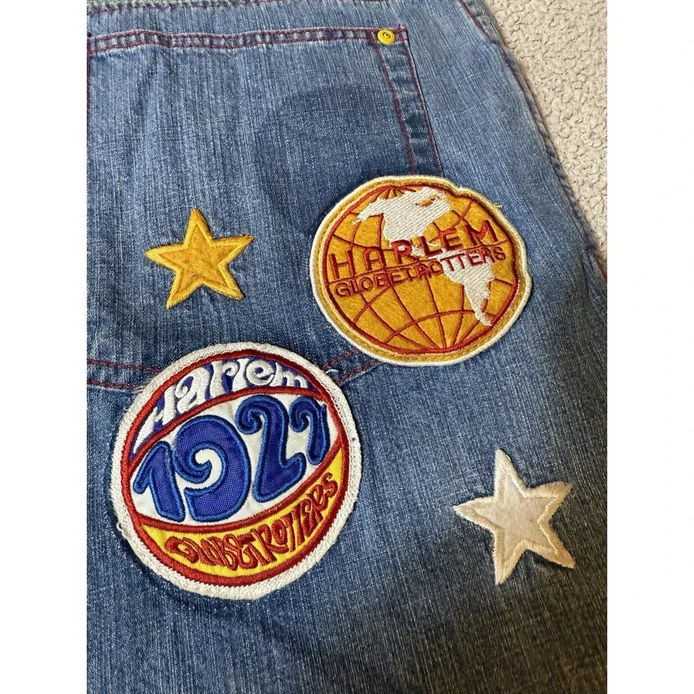 Vintage FUBU Platinum Classic Harlem Globetrotters Jeans Men 36 NWT Y2K Patches